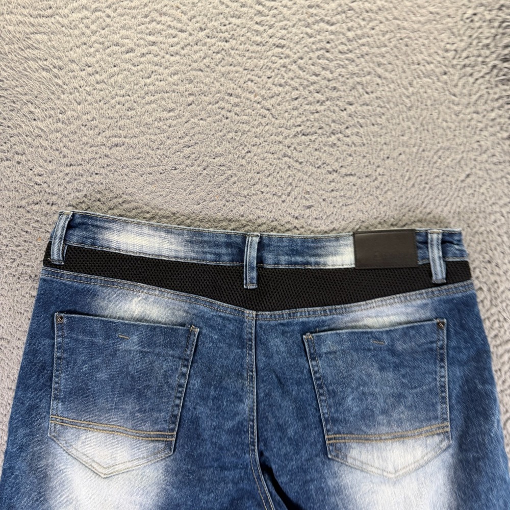Vintage Southpole Shorts Mens 34 Blue Cotton Denim Bermuda Faded Biker Stretch - Picture 5 of 11